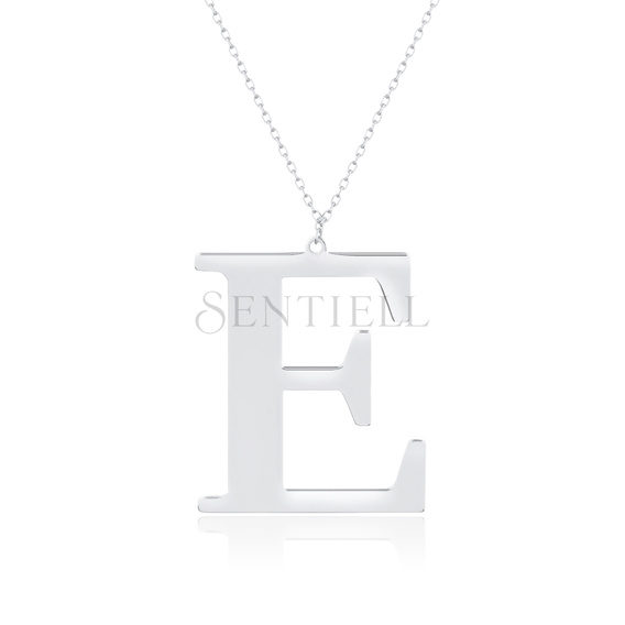 Letter e deals silver necklace