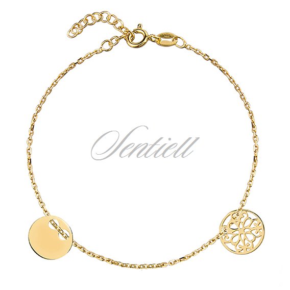 gold bracelet with circle and line through it