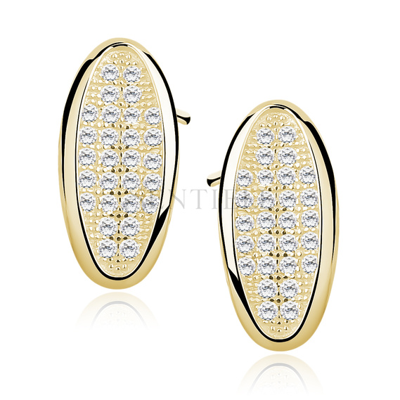 oval shape gold earrings