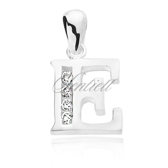 1263 Silver 925 Pendant White Zirconia Letter E Silver Jewelry Pendants Letters Jewelry Wholesale On Line Sentiell