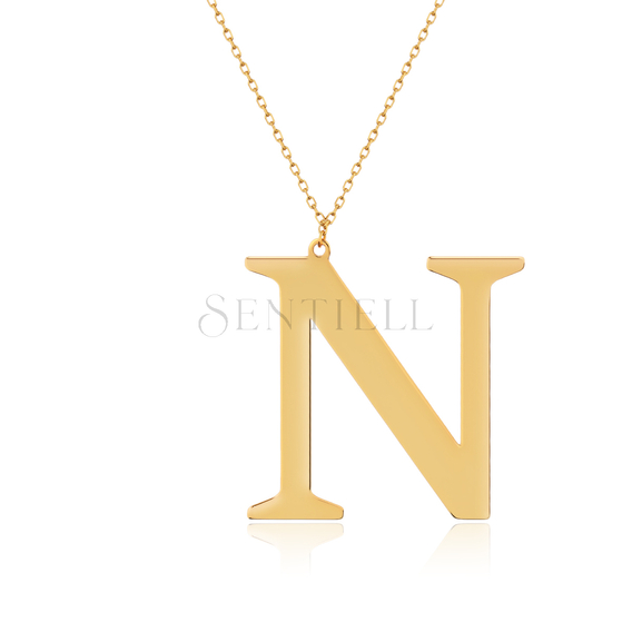 10K YELLOW GOLD LETTER N PENDANT WITH 4.65 CT DIAMONDS - OMI Jewelry