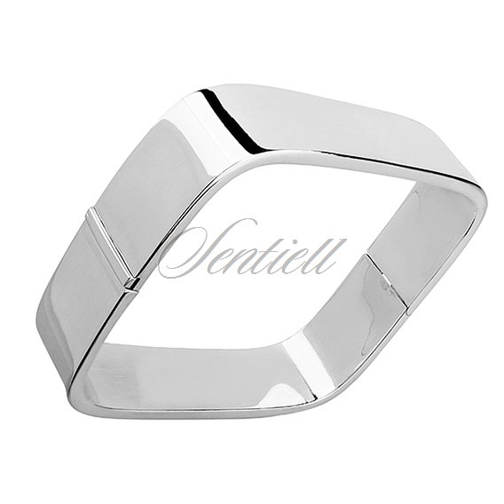 4526 - Silver (925) square bangle - - Silver Jewelry - - Bangles