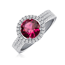 Beautiful Silver (925) ring with ruby zirconia