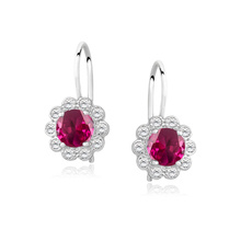 Silver (925) Earrings ruby colored zirconia