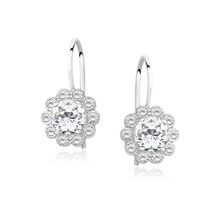 Silver (925) Earrings white colored zirconia