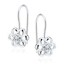 Silver (925) Earrings white colored zirconia