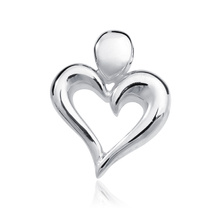 Silver (925) Pendant heart with bold shores