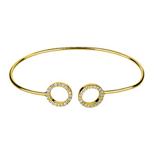 Silver (925) bracelet gold-plated rings with zirconia