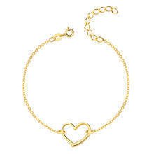 Silver (925) bracelet of celebrities with heart, gold-plated