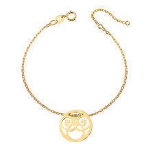 Silver (925) bracelet - openwork circle, gold-plated
