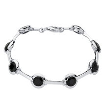 Silver (925) bracelet with black zirconias