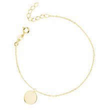 Silver (925) bracelet with gold-plated round pendant