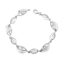 Silver (925) bracelet with white zirconia