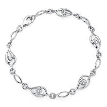 Silver (925) bracelet with white zirconia