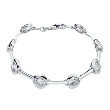 Silver (925) bracelet with white zirconias