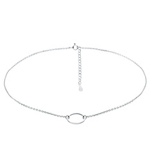 Silver (925) choker necklace with circle