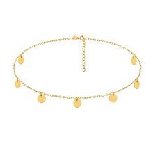 Silver (925) choker necklace with round pendants - gold-plated