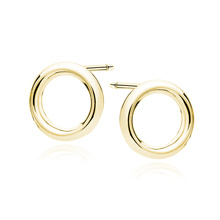 Silver (925) delicate gold-plated earrings - circles
