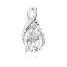 Silver (925) delicate pendant with white zirconias