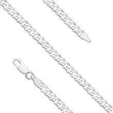 Silver (925) diamond-cut bracelet - curb extra flat Ø 120