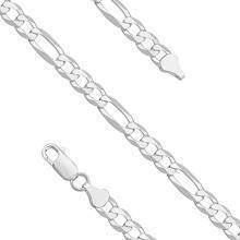 Silver (925) diamond-cut bracelet - figaro extra flat Ø 160