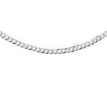 Silver (925) diamond-cut chain - curb extra flat Ø 080 rhodium-plated