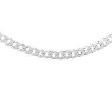 Silver (925) diamond-cut chain - curb extra flat Ø 140