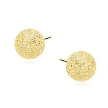 Silver (925) earrings diamond-cut balls - gold-plated 6mm