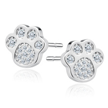 Silver (925) earrings - dog / cat paw