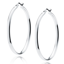 Silver (925) earrings hoops - highly polished