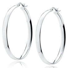 Silver (925) earrings hoops - highly polished