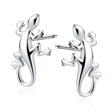 Silver (925) earrings - lizard