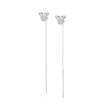 Silver (925) earrings mouse with white zirconias