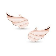 Silver (925) earrings - rose gold-plated wings