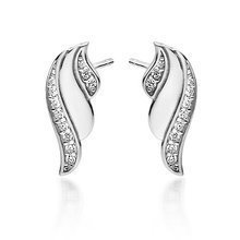 Silver (925) earrings - wings with white zirconias
