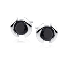 Silver (925) earrings with black zirconias