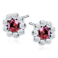 Silver (925) earrings with pink zirconia