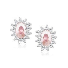 Silver (925) earrings with rhodolite colored zirconia