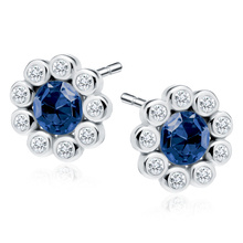 Silver (925) earrings with sapphire zirconia