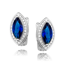 Silver (925) earrings with sapphire zirconia