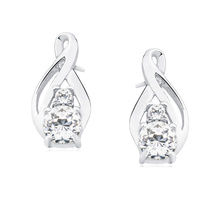 Silver (925) earrings with white zirconia