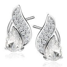 Silver (925) earrings with white zirconia