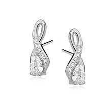 Silver (925) earrings with white zirconia