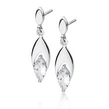 Silver (925) earrings with white zirconia