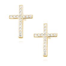 Silver (925) earrings with zirconia - crosses