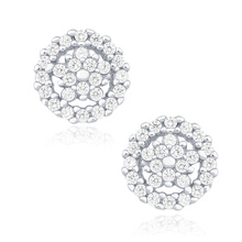 Silver (925) elegant earrings with zirconia