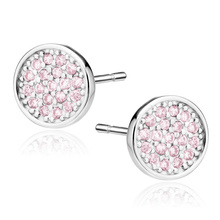 Silver (925) elegant round earrings with zirconias