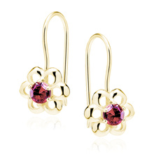 Silver (925) gold-plated Earrings ruby zirconia