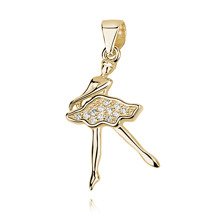 Silver (925) gold-plated ballerina pendant with zirconia