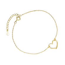 Silver (925) gold-plated bracelet - heart